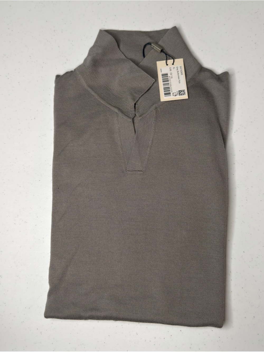 Suitsupply Men's Polo Knit Shirt in Grey - Picture 4 of 5